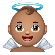 Émoji 👼🏽 Bébé Ange : Peau Légèrement Mate sur WhatsApp 2.19.352.
