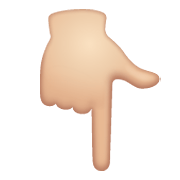 👇🏻 Emoji nach unten weisender Zeigefinger: helle Hautfarbe WhatsApp 2.19.352.