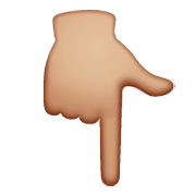 👇🏼 Emoji nach unten weisender Zeigefinger: mittelhelle Hautfarbe WhatsApp 2.19.352.