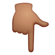 👇🏽 Emoji Dorso Da Mão Com Dedo Indicador Apontando Para Baixo: Pele Morena na WhatsApp 2.19.352.