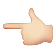 👈🏻 Emoji nach links weisender Zeigefinger: helle Hautfarbe WhatsApp 2.19.352.
