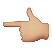 👈🏼 Emoji Dorso De Mano Con índice A La Izquierda: Tono De Piel Claro Medio en WhatsApp 2.19.352.
