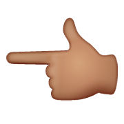 👈🏽 Emoji Dorso Da Mão Com Dedo Indicador Apontando Para A Esquerda: Pele Morena na WhatsApp 2.19.352.