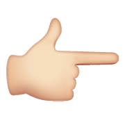 👉🏻 Emoji nach rechts weisender Zeigefinger: helle Hautfarbe WhatsApp 2.19.352.