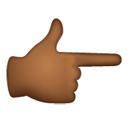 👉🏾 Emoji Dorso Da Mão Com Dedo Indicador Apontando Para A Direita: Pele Morena Escura na WhatsApp 2.19.352.
