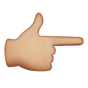 👉🏼 Emoji nach rechts weisender Zeigefinger: mittelhelle Hautfarbe WhatsApp 2.19.352.