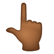 👆🏾 Emoji Dorso Da Mão Com Dedo Indicador Apontando Para Cima: Pele Morena Escura na WhatsApp 2.19.352.