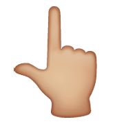 👆🏼 Emoji Dorso Da Mão Com Dedo Indicador Apontando Para Cima: Pele Morena Clara na WhatsApp 2.19.352.