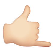 Emoji 🤙🏻 Mano Con Gesto Di Chiamata: Carnagione Chiara su WhatsApp 2.19.352.