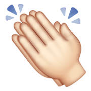 👏🏻 Emoji klatschende Hände: helle Hautfarbe WhatsApp 2.19.352.