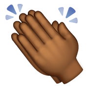 👏🏾 Emoji Mãos Aplaudindo: Pele Morena Escura na WhatsApp 2.19.352.