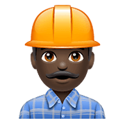 👷🏿 Emoji Trabalhador De Construção Civil: Pele Escura na WhatsApp 2.19.352.