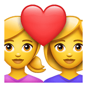 Émoji 👩‍❤️‍👩 Couple Avec Cœur : Femme Et Femme sur WhatsApp 2.19.352.