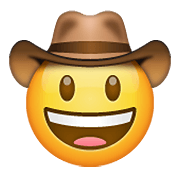 🤠 Emoji Gesicht mit Cowboyhut WhatsApp 2.19.352.