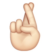 🤞🏻 Emoji Hand mit gekreuzten Fingern: helle Hautfarbe WhatsApp 2.19.352.