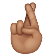 🤞🏽 Emoji Hand mit gekreuzten Fingern: mittlere Hautfarbe WhatsApp 2.19.352.