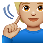 🧏🏼 Emoji Persona Sorda: Tono De Piel Claro Medio en WhatsApp 2.19.352.