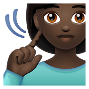Emoji 🧏🏿‍♀️ Donna Con Problemi Di Udito: Carnagione Scura su WhatsApp 2.19.352.