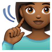Emoji 🧏🏾‍♀️ Donna Con Problemi Di Udito: Carnagione Abbastanza Scura su WhatsApp 2.19.352.