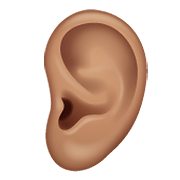👂🏽 Emoji Ohr: mittlere Hautfarbe WhatsApp 2.19.352.