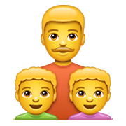👨‍👦‍👦 Emoji Familie: Mann, Junge und Junge WhatsApp 2.19.352.