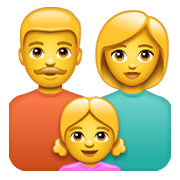 Emoji 👨‍👩‍👧 Famiglia: Uomo, Donna E Bambina su WhatsApp 2.19.352.