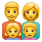👨‍👩‍👧‍👦 Emoji Familie: Mann, Frau, Mädchen und Junge WhatsApp 2.19.352.