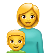 Émoji 👩‍👦 Famille : Femme Et Garçon sur WhatsApp 2.19.352.