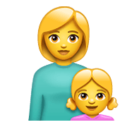 Emoji 👩‍👧 Famiglia: Donna E Bambina su WhatsApp 2.19.352.