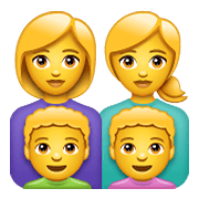 👩‍👩‍👦‍👦 Emoji Familie: Frau, Frau, Junge und Junge WhatsApp 2.19.352.