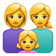 Emoji 👩‍👩‍👧 Famiglia: Donna, Donna E Bambina su WhatsApp 2.19.352.