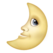 🌛 Emoji Luna De Cuarto Creciente Con Cara en WhatsApp 2.19.352.