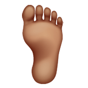 🦶🏽 Emoji Fuß: mittlere Hautfarbe WhatsApp 2.19.352.