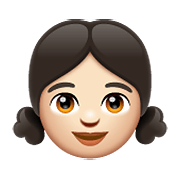 Emoji 👧🏻 Bambina: Carnagione Chiara su WhatsApp 2.19.352.