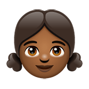 👧🏾 Emoji Mädchen: mitteldunkle Hautfarbe WhatsApp 2.19.352.