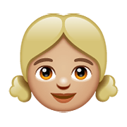 👧🏼 Emoji Niña: Tono De Piel Claro Medio en WhatsApp 2.19.352.