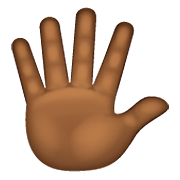 🖐🏾 Emoji Hand mit gespreizten Fingern: mitteldunkle Hautfarbe WhatsApp 2.19.352.