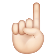 ☝🏻 Emoji nach oben weisender Zeigefinger von vorne: helle Hautfarbe WhatsApp 2.19.352.