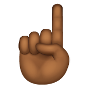 ☝🏾 Emoji nach oben weisender Zeigefinger von vorne: mitteldunkle Hautfarbe WhatsApp 2.19.352.