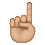 ☝🏼 Emoji nach oben weisender Zeigefinger von vorne: mittelhelle Hautfarbe WhatsApp 2.19.352.