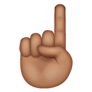 ☝🏽 Emoji nach oben weisender Zeigefinger von vorne: mittlere Hautfarbe WhatsApp 2.19.352.