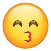 Emoji 😙 Faccina Che Bacia Con Occhi Sorridenti su WhatsApp 2.19.352.