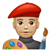 👨🏼‍🎨 Emoji Artista Hombre: Tono De Piel Claro Medio en WhatsApp 2.19.352.