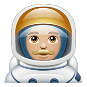 👨🏼‍🚀 Emoji Astronauta Homem: Pele Morena Clara na WhatsApp 2.19.352.