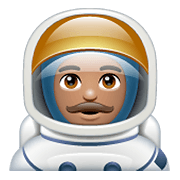 👨🏽‍🚀 Emoji Astronauta Homem: Pele Morena na WhatsApp 2.19.352.