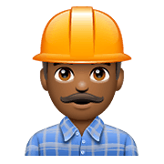 👷🏾‍♂️ Emoji Bauarbeiter: mitteldunkle Hautfarbe WhatsApp 2.19.352.