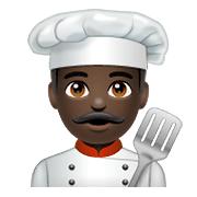 Emoji 👨🏿‍🍳 Cuoco: Carnagione Scura su WhatsApp 2.19.352.