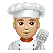 Emoji 👨🏼‍🍳 Cuoco: Carnagione Abbastanza Chiara su WhatsApp 2.19.352.