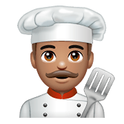 Emoji 👨🏽‍🍳 Cuoco: Carnagione Olivastra su WhatsApp 2.19.352.