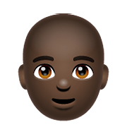 👨🏿‍🦲 Emoji Mann: dunkle Hautfarbe, Glatze WhatsApp 2.19.352.